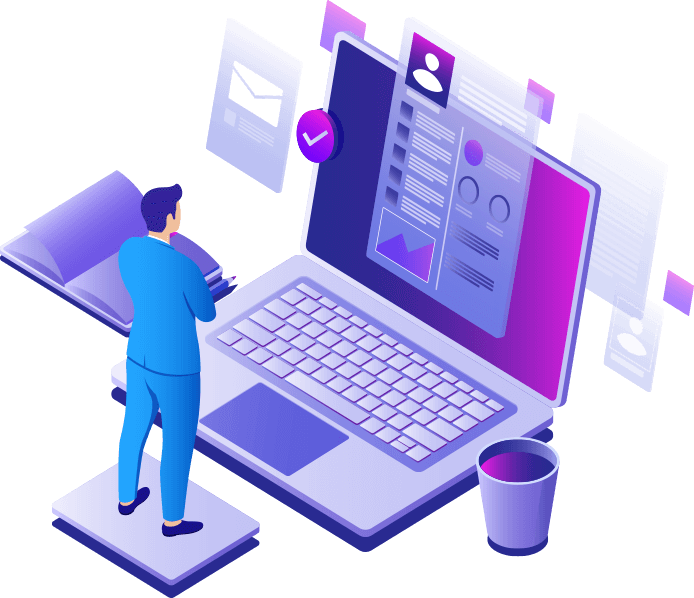 Custom software, SaaS and mobile app development illustration by AstraByte Solutions